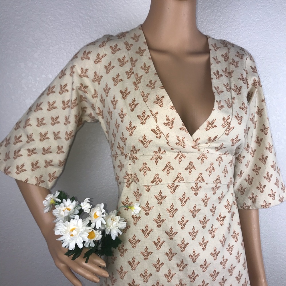 Anthro Porridge Linen Wheat Midi Kimono Dress - Picture 2 of 8
